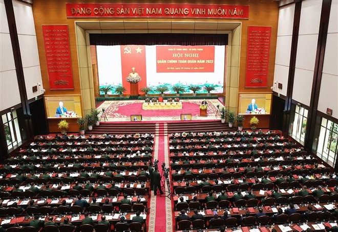 阮富仲总书记出席2022年全军军政会议 ảnh 2