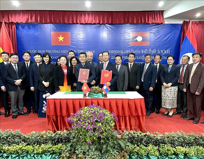 越老建交60周年:越老边境代表团第32届年度会晤 ảnh 1 越老建交60周年:越老边境代表团第32届年度会晤 ảnh 1