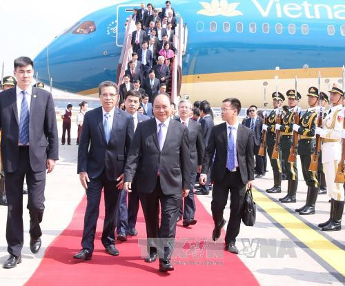 越南政府总理阮春福抵达北京开始对中国进行正式访问 ảnh 1