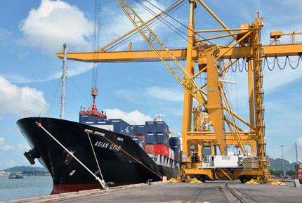 广宁省盖麟港迎接进港“冲年喜”的3艘国际集装箱船 ảnh 1 广宁省盖麟港迎接进港“冲年喜”的3艘国际集装箱船 ảnh 1