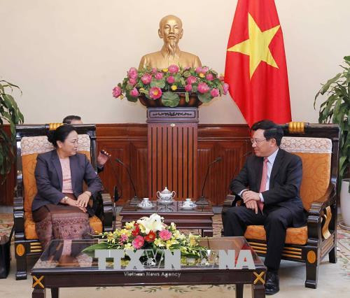 越南政府副总理兼外交部长范平明会见老挝外交副部长 ảnh 2 越南政府副总理兼外交部长范平明会见老挝外交副部长 ảnh 2