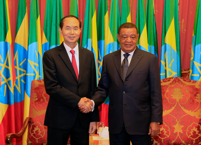 越南国家主席陈大光和埃塞俄比亚总统穆拉图•特肖梅举行会谈 ảnh 1