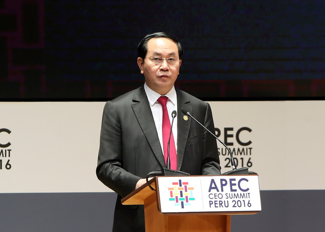 越南国家主席陈大光出席2016年亚太经合组织领导人会议周 ảnh 3
