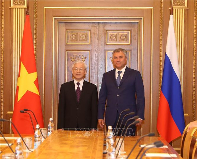 越共中央总书记阮富仲会见俄罗斯国家杜马主席 ảnh 1 越共中央总书记阮富仲会见俄罗斯国家杜马主席 ảnh 1