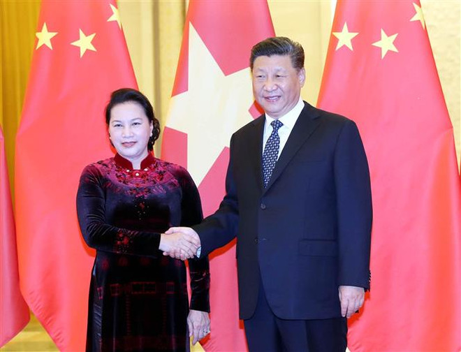 越南国会主席阮氏金银会见中共中央总书记、国家主席习近平 ảnh 1 越南国会主席阮氏金银会见中共中央总书记、国家主席习近平 ảnh 1