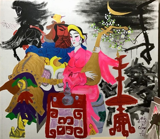 越南两名资深画家的画展亮相河内 ảnh 1