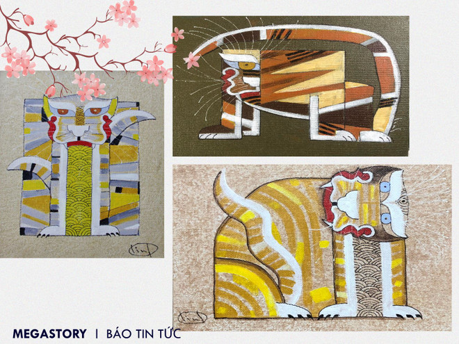 年初欣赏曹灵画家笔下亲和可爱的“五虎” ảnh 1