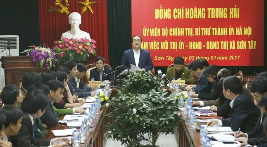 黄忠海同志同山西镇领导举行工作会议 ảnh 1