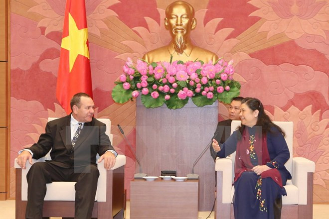 越南国会副主席丛氏放会见古巴共产党代表团 ảnh 1