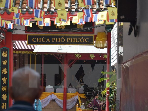 泰国两座越南寺庙新加悬挂越南语牌匾 ảnh 1