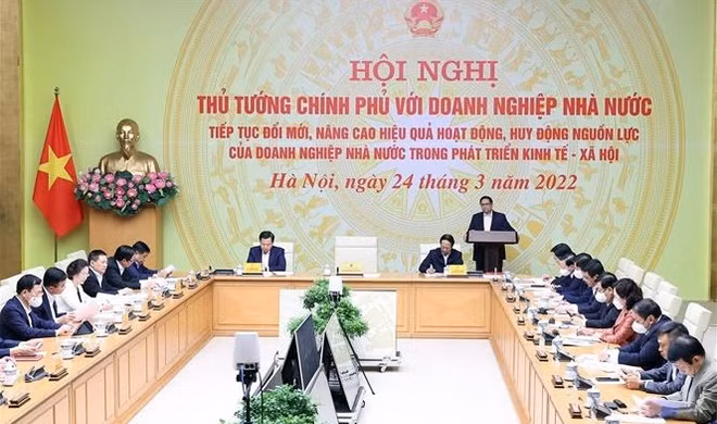 越南政府总理范明政主持全国国有企业代表视频会议 ảnh 1