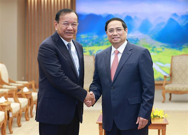 越南政府总理范明政会见柬埔寨副首相兼外交与国际合作部大臣布拉索昆 ảnh 1 越南政府总理范明政会见柬埔寨副首相兼外交与国际合作部大臣布拉索昆 ảnh 1