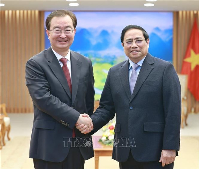 越南政府总理范明政会见中国云南省委书记王宁 ảnh 1 越南政府总理范明政会见中国云南省委书记王宁 ảnh 1