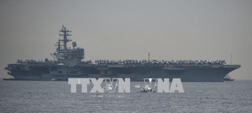 美国海军里根号航空母舰抵达菲律宾 ảnh 1 美国海军里根号航空母舰抵达菲律宾 ảnh 1