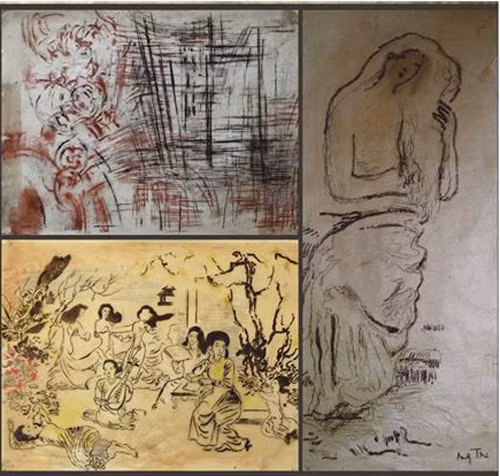 胡志明市美术博物馆展示阮家智画家的宝贵草图 ảnh 1