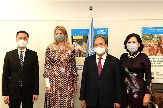 第76届联合国大会:国家主席阮春福会见各国领导 ảnh 3 第76届联合国大会:国家主席阮春福会见各国领导 ảnh 3