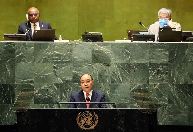 越南国家主席阮春福在第76届联合国大会一般性辩论上发表重要演讲 ảnh 1 越南国家主席阮春福在第76届联合国大会一般性辩论上发表重要演讲 ảnh 1