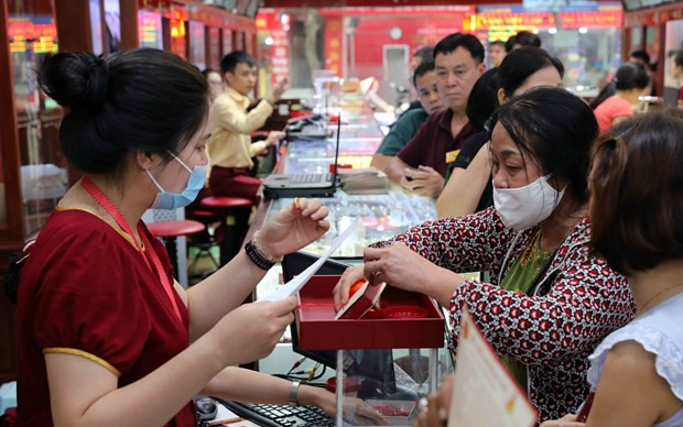 9月24日上午越南国内黄金价格下降30万越盾 ảnh 1