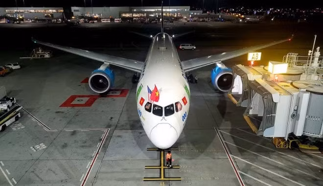 越竹首趟直飞美国航班圆满完成 ảnh 2