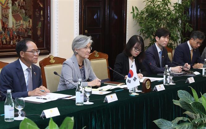 越南政府副总理兼外长范平明同韩国外长举行会谈 ảnh 2 越南政府副总理兼外长范平明同韩国外长举行会谈 ảnh 2