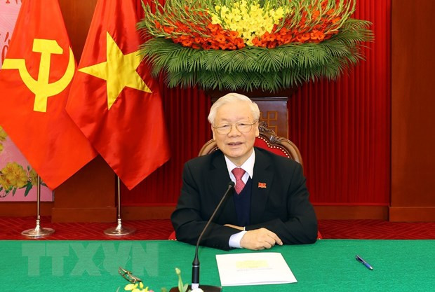 越共中央总书记、国家主席阮富仲与老挝人民革命党中央委员会总书记、政府总理通伦·西苏里通电话 ảnh 1 越共中央总书记、国家主席阮富仲与老挝人民革命党中央委员会总书记、政府总理通伦·西苏里通电话 ảnh 1
