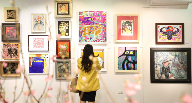 2021辛丑年贺党迎春美术展在河内市举行 ảnh 2