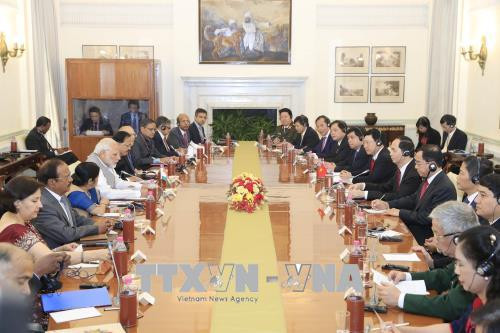 越南国家主席陈大光与印度总理莫迪举行会谈 ảnh 1 越南国家主席陈大光与印度总理莫迪举行会谈 ảnh 1