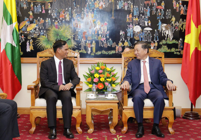 公安部部长苏林上将会见缅甸内政部副部长昂索 ảnh 1 公安部部长苏林上将会见缅甸内政部副部长昂索 ảnh 1