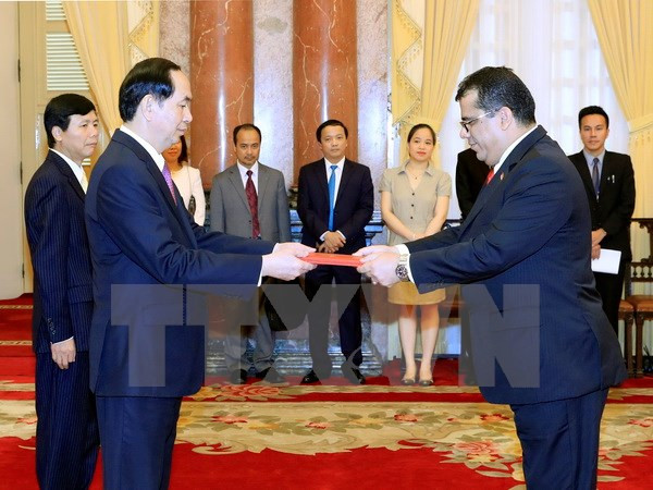 陈大光主席接受西班牙和也门新任驻越大使递交国书 ảnh 2 陈大光主席接受西班牙和也门新任驻越大使递交国书 ảnh 2