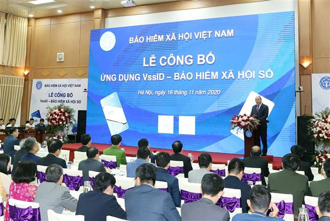 阮春福总理出席“数字社会保险——VssID应用程序”公布仪式 ảnh 1