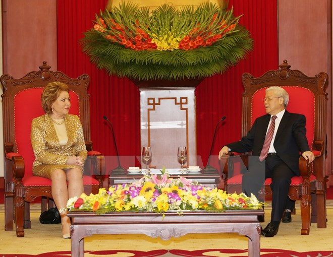 阮富仲总书记会见俄联邦委员会主席马特维延科 ảnh 1 阮富仲总书记会见俄联邦委员会主席马特维延科 ảnh 1