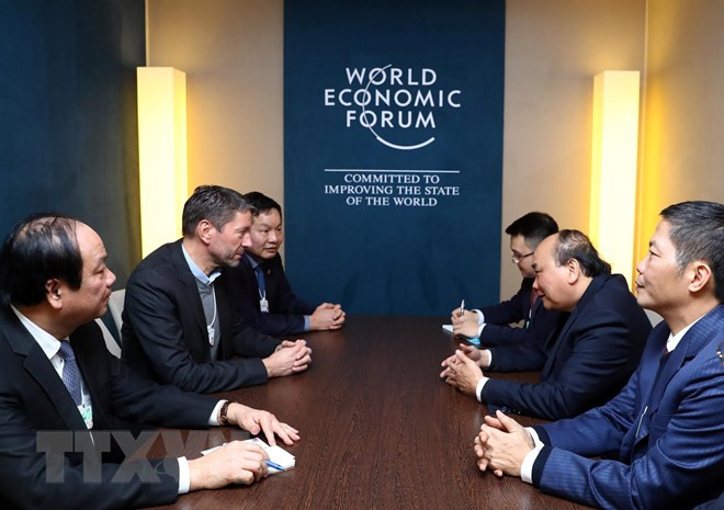 WEF Davos 2019:越南政府总理阮春福会见跨国集团领导 ảnh 3 WEF Davos 2019:越南政府总理阮春福会见跨国集团领导 ảnh 3