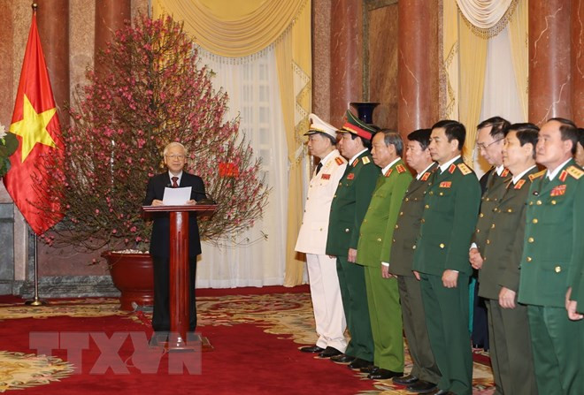 阮富仲主持晋升大将军衔仪式 ảnh 2