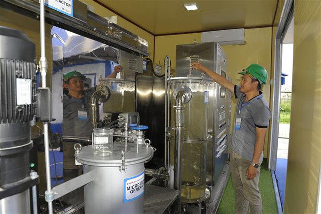 河内市全国首个家庭和手工艺村污水废水智能处理系统投入运行 ảnh 2 河内市全国首个家庭和手工艺村污水废水智能处理系统投入运行 ảnh 2