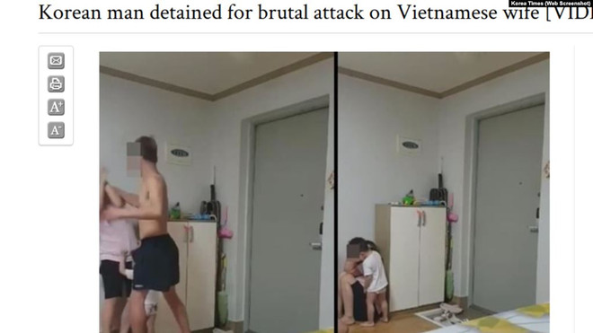韩国籍男人暴打其越南老婆行为力引起韩国舆论的愤怒 ảnh 1