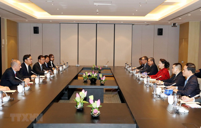 越南国会主席阮氏金银会见中国企业代表 ảnh 1 越南国会主席阮氏金银会见中国企业代表 ảnh 1