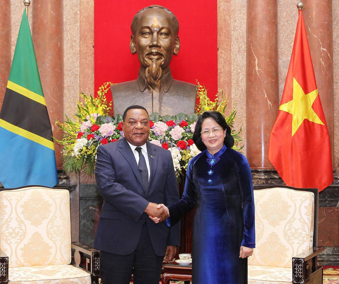 国家代理主席邓氏玉盛会见坦桑尼亚外交与东非合作部部长马希加 ảnh 1