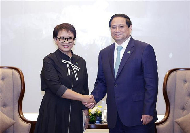 越南政府总理范明政会见印尼外长蕾特诺 ảnh 1 越南政府总理范明政会见印尼外长蕾特诺 ảnh 1