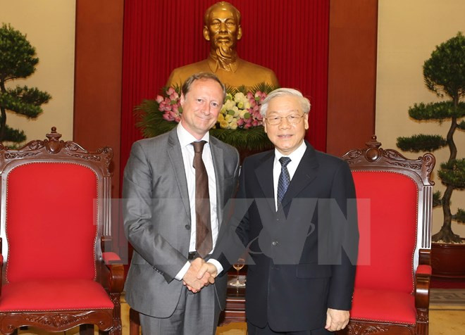 阮富仲总书记会见比利时驻越大使布鲁诺·安格莱特 ảnh 1 阮富仲总书记会见比利时驻越大使布鲁诺·安格莱特 ảnh 1