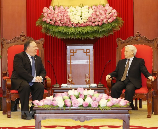 越共中央总书记会见美国国务卿蓬佩奥 ảnh 1 越共中央总书记会见美国国务卿蓬佩奥 ảnh 1