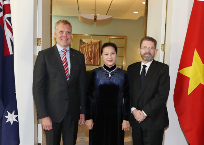 越南国会主席阮氏金银与澳大利亚众议院和参议院议长举行会谈 ảnh 2 越南国会主席阮氏金银与澳大利亚众议院和参议院议长举行会谈 ảnh 2