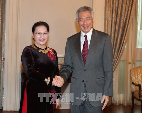 越南国会主席阮氏金银会见新加坡总理李显龙 ảnh 1 越南国会主席阮氏金银会见新加坡总理李显龙 ảnh 1