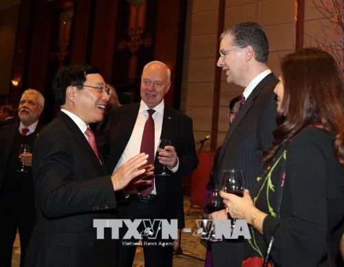 越南政府副总理范平明会见各国驻越外交使团代表 ảnh 2 越南政府副总理范平明会见各国驻越外交使团代表 ảnh 2