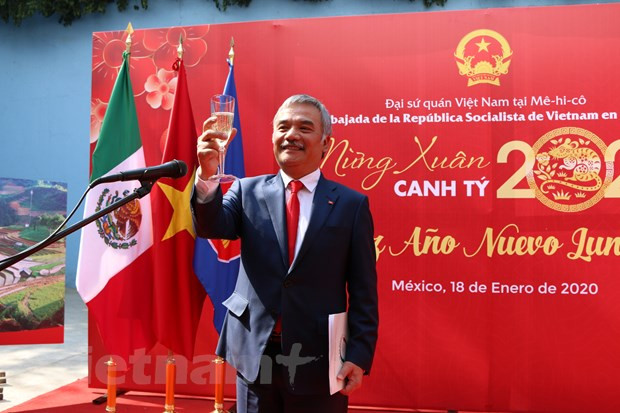 越南驻外使馆举行新春招待会喜迎新春 ảnh 1 越南驻外使馆举行新春招待会喜迎新春 ảnh 1