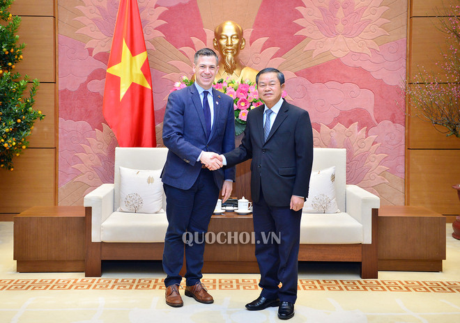越南国会副主席杜伯巳会见美国军事委员会代表团 ảnh 1 越南国会副主席杜伯巳会见美国军事委员会代表团 ảnh 1