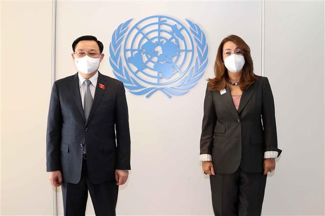 国会主席王廷惠会见联合国维也纳办事处总干事加达·瓦利 ảnh 1