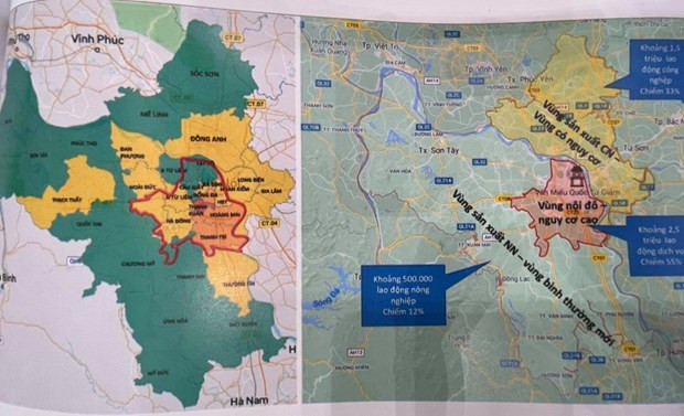 新冠肺炎疫情：自9月6日6时起河内市划分为三个区域 实施分区分类防控 ảnh 1