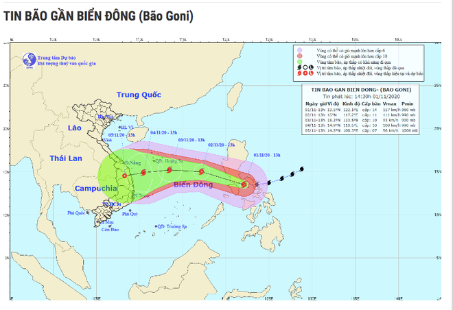 超强台风天鹅11月2日进入东海 可继续影响越南中部地区 ảnh 1