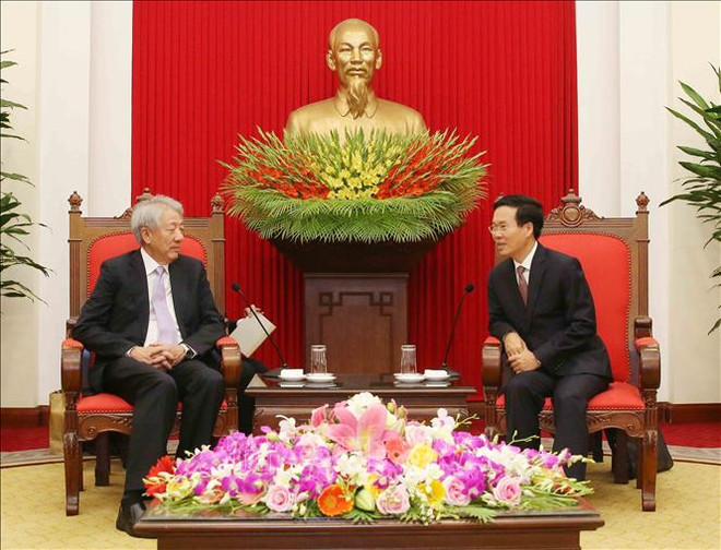 政府总理阮春福会见新加坡副总理张志贤 ảnh 3 政府总理阮春福会见新加坡副总理张志贤 ảnh 3