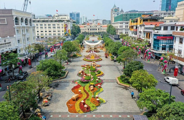 胡志明市阮惠花街热闹迎春 ảnh 1  胡志明市阮惠花街热闹迎春 ảnh 1